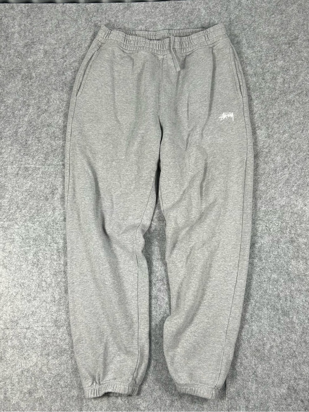 Stussy Men’s Gray Joggers Sweatpants Baggy Y2K Streetwear Size Medium
